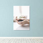 Toile Hands Holding Seedling Growth Hope (Insitu (Plancher de Bois))