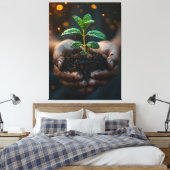 Toile Hands Holding Seedling Growth Hope Art (Insitu(Chambre))