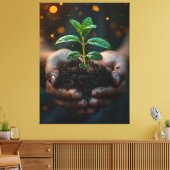 Toile Hands Holding Seedling Growth Hope Art (Insitu(Salon))