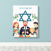Toile Hanoukka Family Repas Canvas Art (Insitu (Plancher de Bois))