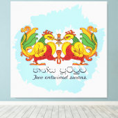 Toile Hansa Puttuwa – Two Entwined Swans (Insitu (Plancher de Bois))