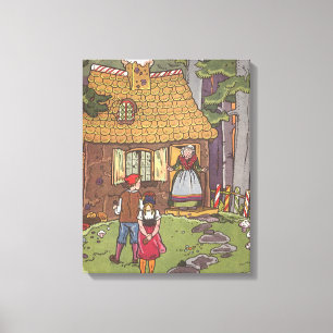 Toile Hansel et Gretel, Conte de fées vintage de Hauman
