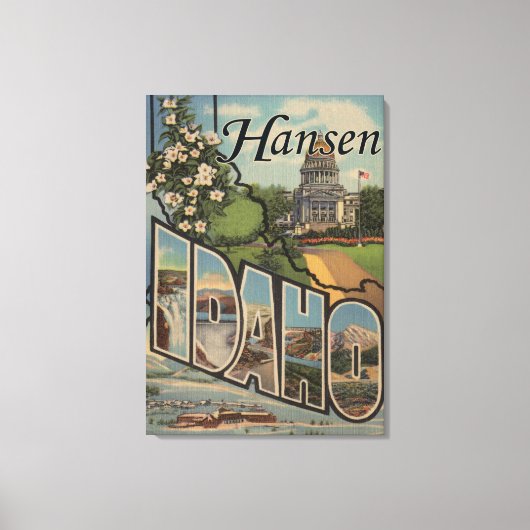 Toile Hansen, IdahoGrandes lettres ScènesHansen, ID (Recto)