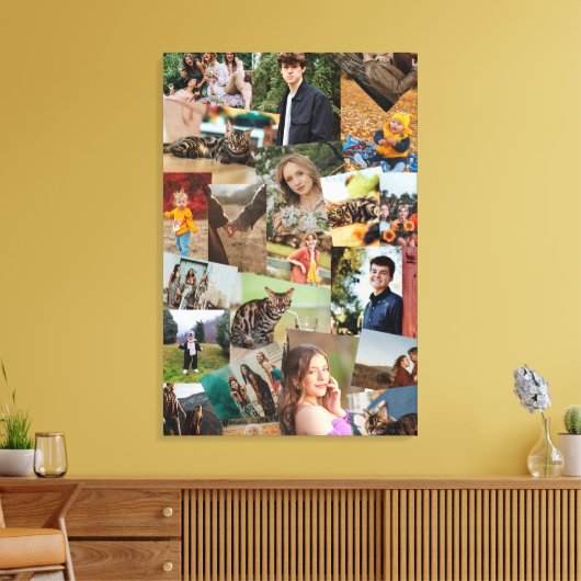 Toile Haphazardly Overlapping Photos Collage Modèle (Insitu(Salon))