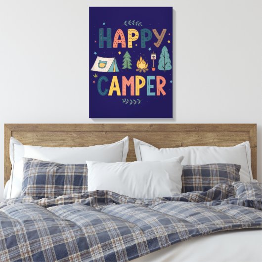 Toile Happy Camper Canvas Print  (Insitu(Chambre))