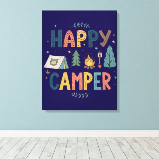 Toile Happy Camper Canvas Print  (Insitu (Plancher de Bois))
