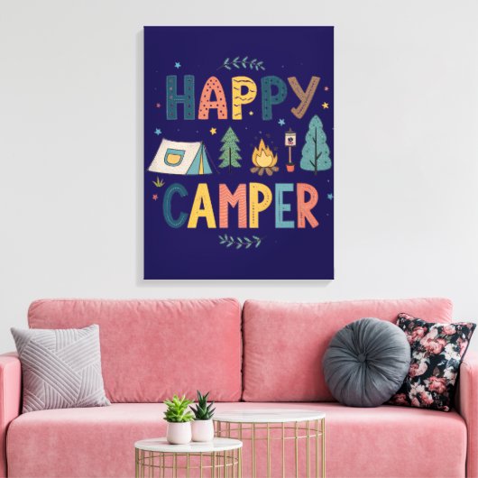 Toile Happy Camper Canvas Print  (Insitu(Salon))