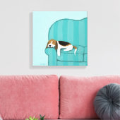 Toile Happy Couch Beagle | Chien dormant mignon | Art po (Insitu(Salon))