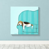 Toile Happy Couch Beagle | Chien dormant mignon | Art po (Insitu (Plancher de Bois))