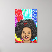 Toile Happy Curls Pop Art Laughl Girl (Recto)