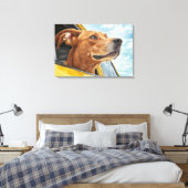 Toile Happy Dog in Yellow Car Art Print (Insitu(Chambre))