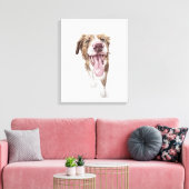Toile Happy Dog Watercolor Portrait (Insitu(Salon))
