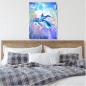 Toile Happy Dolphin Couple Canvas (Insitu(Chambre))