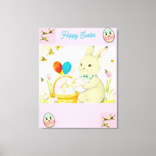 Toile Happy Easter Bunny Canvas (Recto)