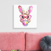 Toile Happy Easter Bunny Coquette Bow Brushstroke Easter (Insitu(Salon))