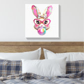 Toile Happy Easter Bunny Coquette Bow Brushstroke Easter (Insitu(Chambre))