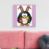 TOILE "HAPPY EASTER" PENGUIN BUNNY (Insitu(Salon))