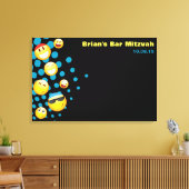 Toile HAPPY EMOJI Bat ou Bar Mitzvah Panneau d'ouverture (Insitu(Salon))