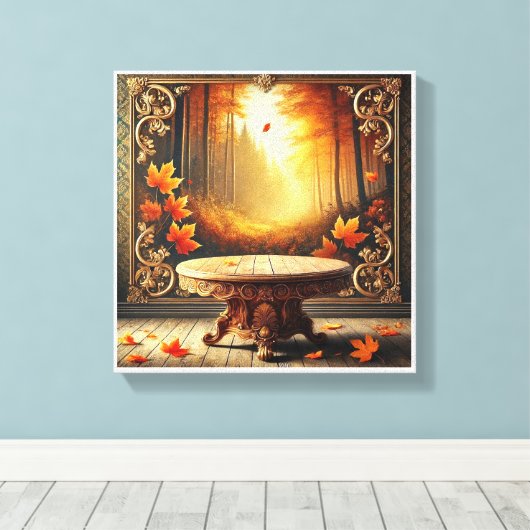 Toile Happy Fall, miroir décoré Halloween (Insitu (Plancher de Bois))