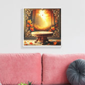 Toile Happy Fall, miroir décoré Halloween (Insitu(Salon))