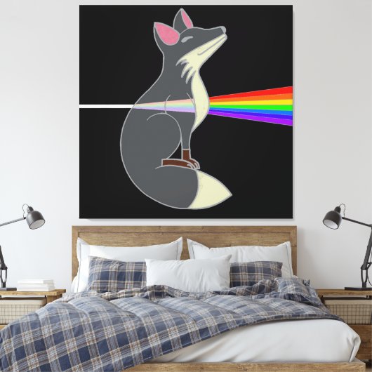 Toile Happy Fox - Dark Side du Fox (Insitu(Chambre))