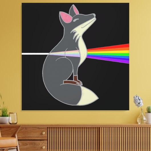 Toile Happy Fox - Dark Side du Fox (Insitu(Salon))