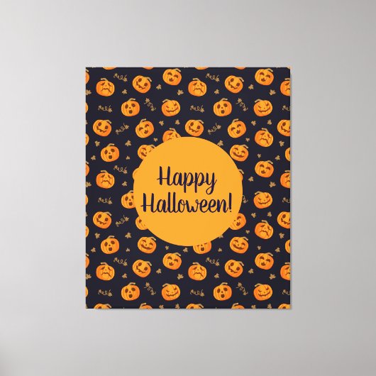 Toile Happy Halloween Funny mignon Motif Citrouille (Recto)
