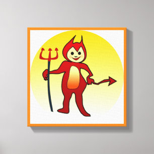 TOILE "HAPPY HALLOWEEN" PETIT DIABLE