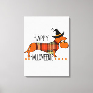 Toile Happy Halloweenie Funny Dog