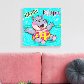 Toile Happy Hippo | Mignonne décoration de chambre pour  (Insitu(Salon))