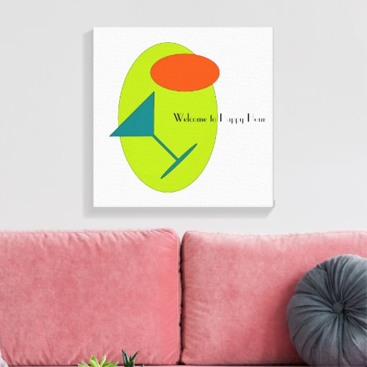 Toile Happy Hour Martini Retro (Insitu(Salon))