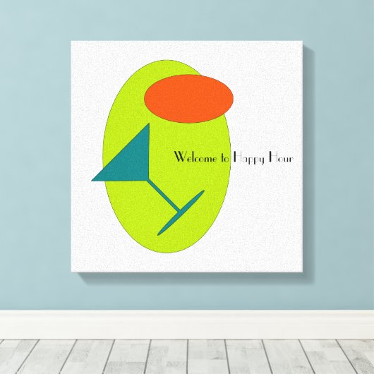 Toile Happy Hour Martini Retro (Insitu (Plancher de Bois))