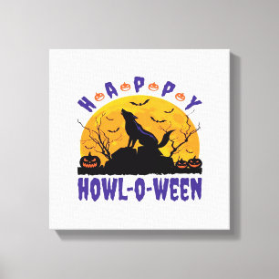 Toile Happy Howl O Ween Hurlement Halloween Chien Essent
