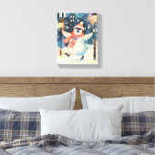 Toile Happy Penguin – Winter Watercolor Nursery Wall Art (Insitu(Chambre))