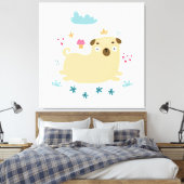 Toile Happy Puggy Canvas Print (Insitu(Chambre))