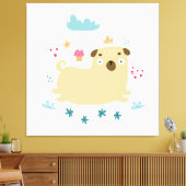 Toile Happy Puggy Canvas Print (Insitu(Salon))