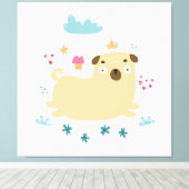 Toile Happy Puggy Canvas Print (Insitu (Plancher de Bois))