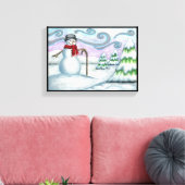 Toile Happy Snowman Winter Wonderland Wrapped Canvas (Insitu(Salon))