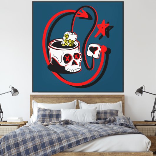 Toile Happy Tea skull (Insitu(Chambre))