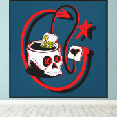 Toile Happy Tea skull (Insitu (Plancher de Bois))