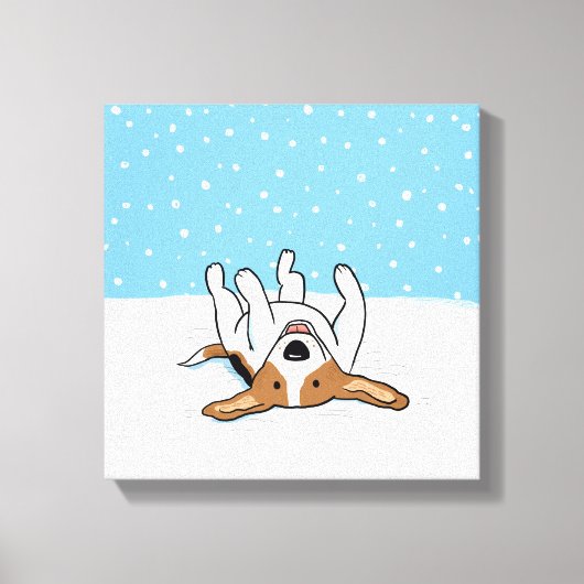 Toile Happy Winter Snow Beagle - Cartoon de chien mignon (Recto)