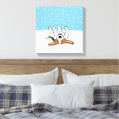 Toile Happy Winter Snow Beagle - Cartoon de chien mignon (Insitu(Chambre))