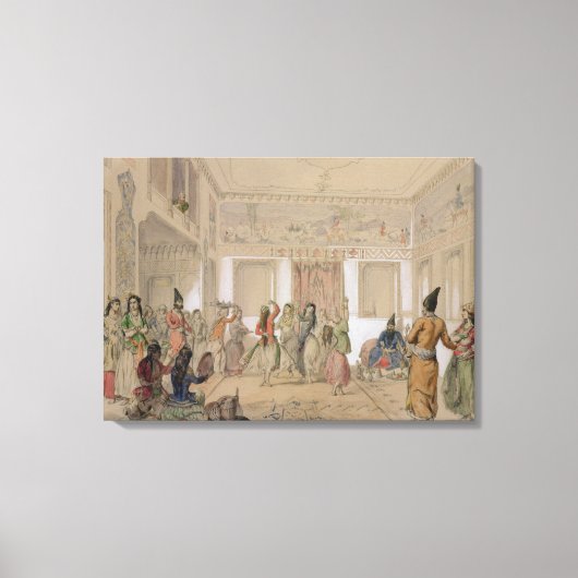 Toile Harem Feast, Téhéran (crayon et avec papier) (Recto)