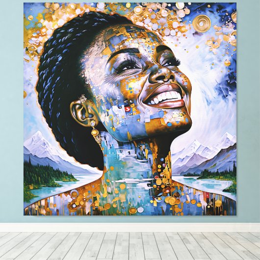 Toile "Harmonie dans l'or et le ciel" (Insitu (Plancher de Bois))