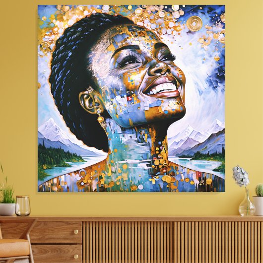 Toile "Harmonie dans l'or et le ciel" (Insitu(Salon))