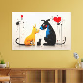Toile Harmonie des Canines et des Felines : Inspiré par (Insitu(Salon))