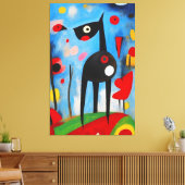Toile Harmonie des chiens : un Ode à Joan Miró (Insitu(Salon))