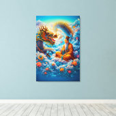 Toile Harmonie Éternelle : La Bénédiction du Dragon (Insitu (Plancher de Bois))