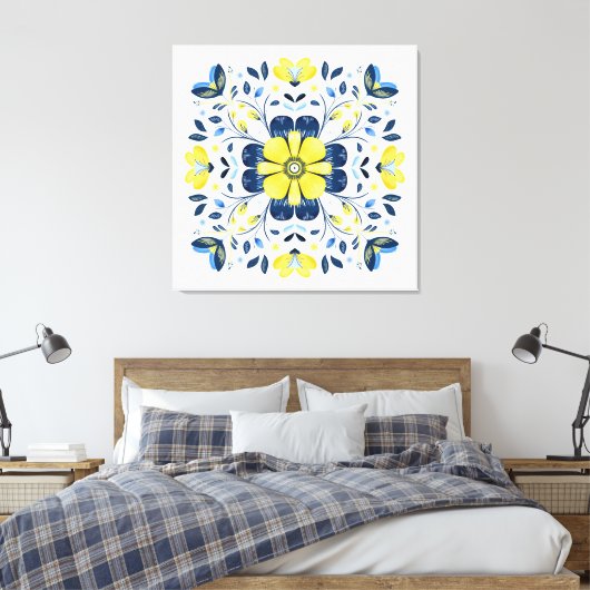 Toile Harmonie Fleurie Dorée (Insitu(Chambre))
