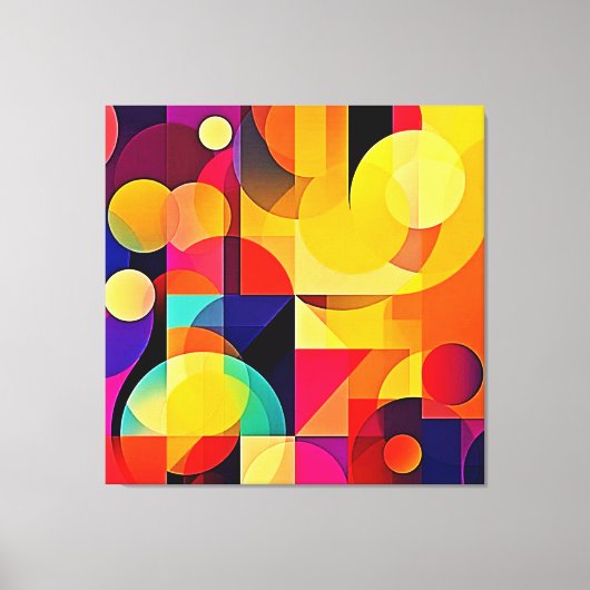 Toile Harmonie géométrique vive (Recto)